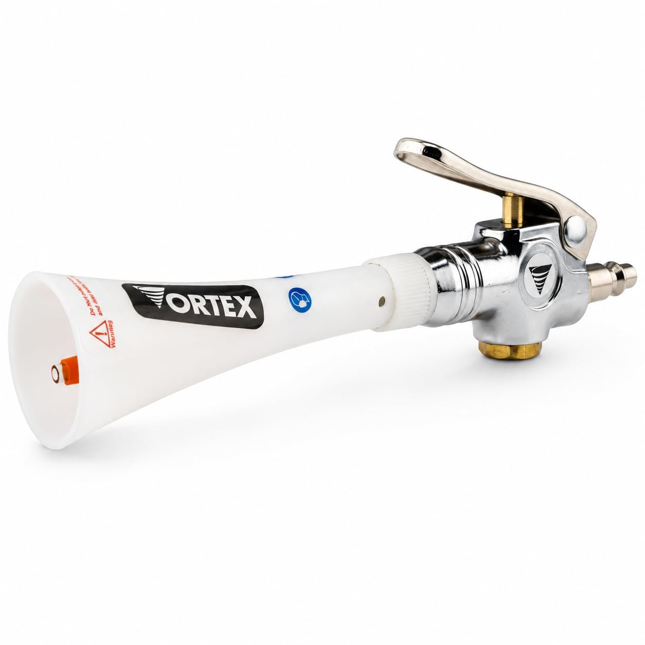 HI-TECH vortex front nozzle showing cone shape for faster area coverage