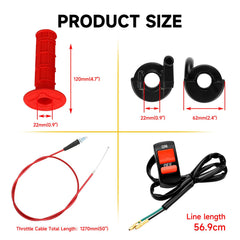 HIAORS red 50-inch throttle cable and 45-inch conduit showing length suitability