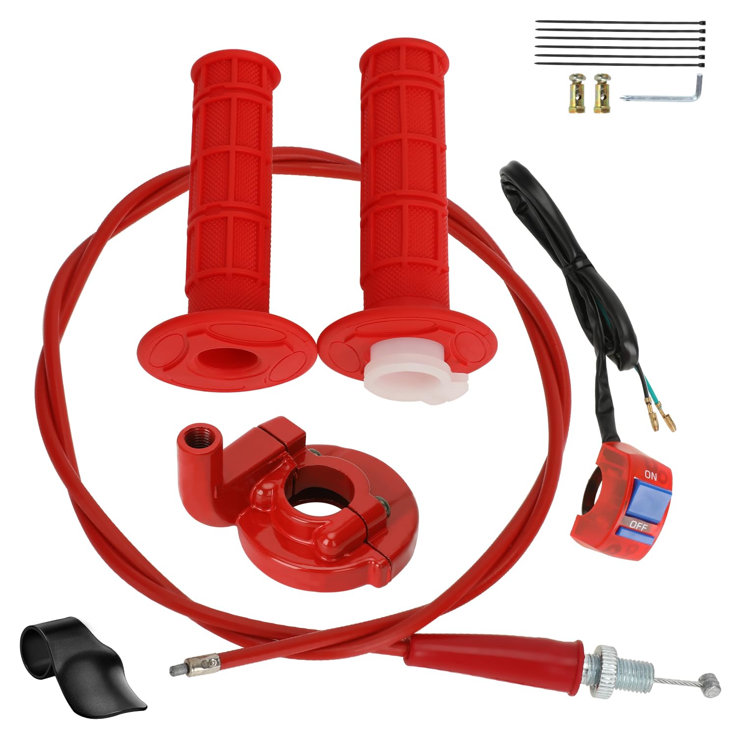 HIAORS front assembly view showing red throttle kit improving aesthetics