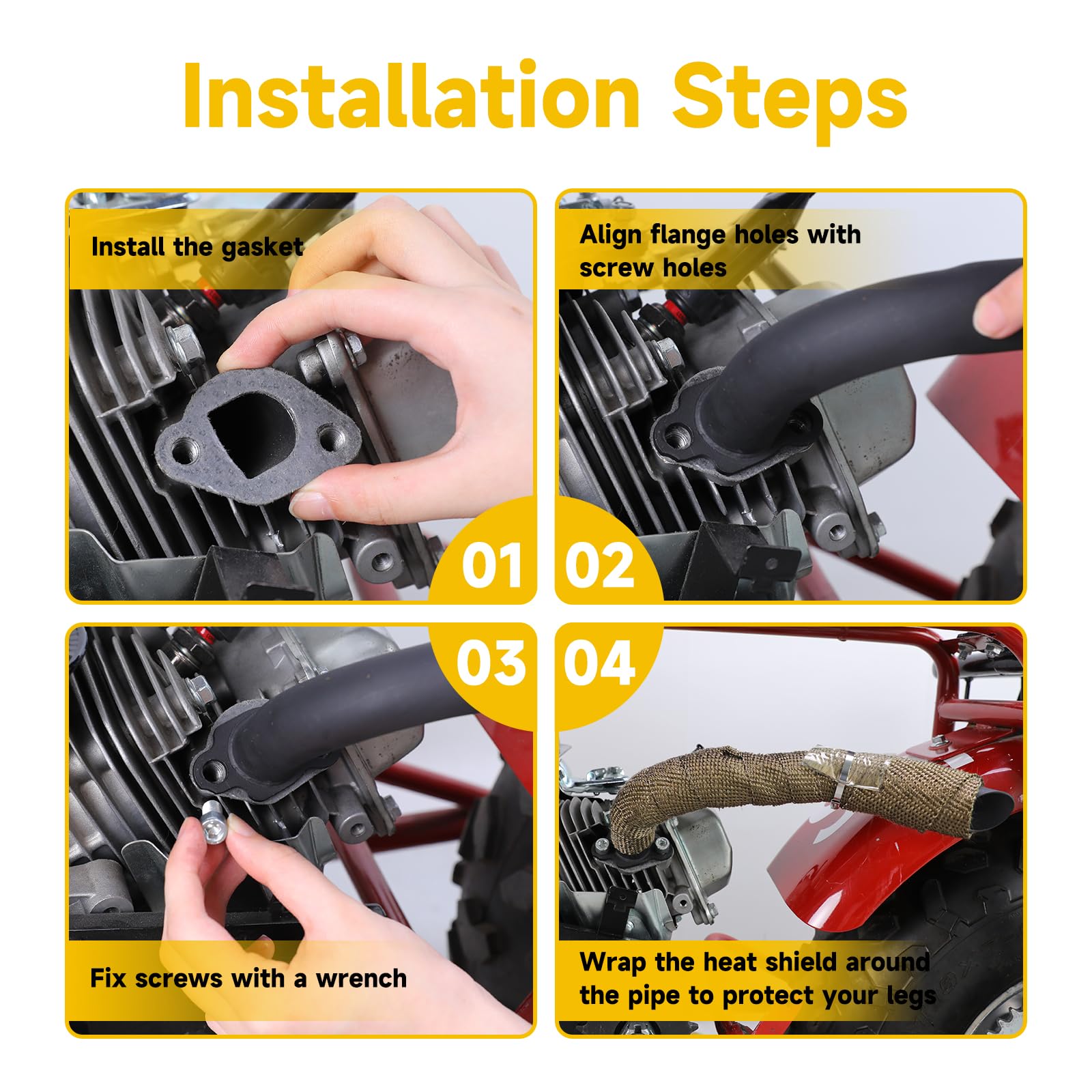 HIAORS exhaust installed on mini bike enhancing sound and response