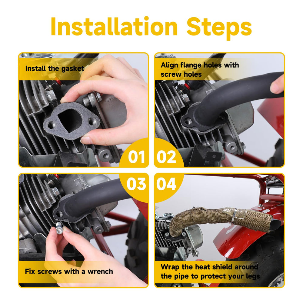 HIAORS exhaust installed on mini bike enhancing sound and response