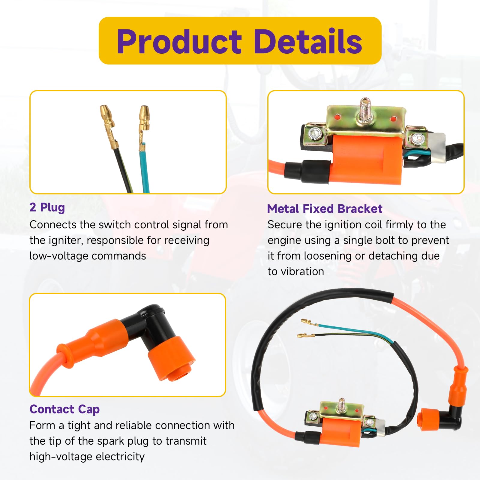 HIAORS kit scale with coil and spark plug laid out to confirm included components