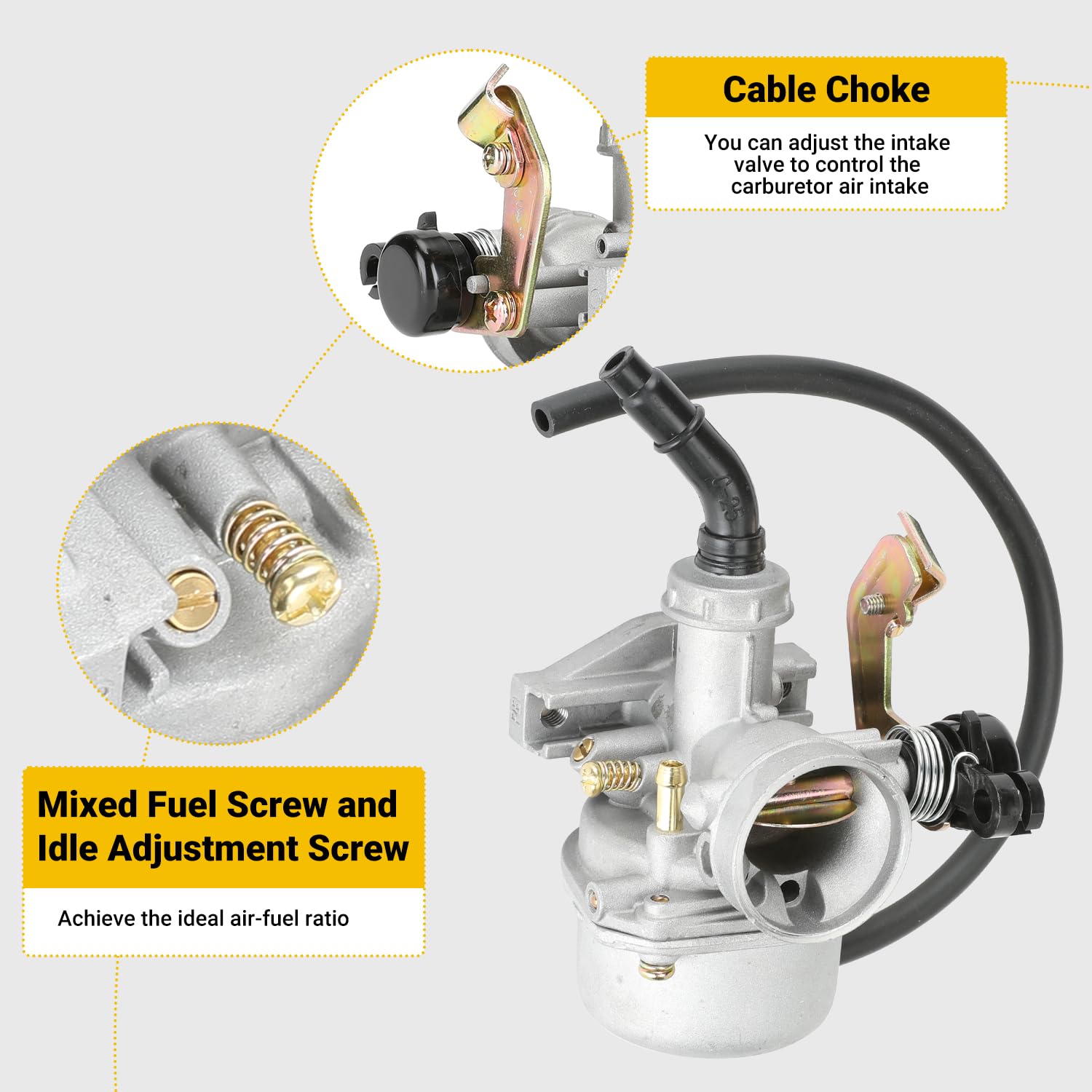 HIAORS PZ19 installed on an ATV engine demonstrating direct bolt-on benefit