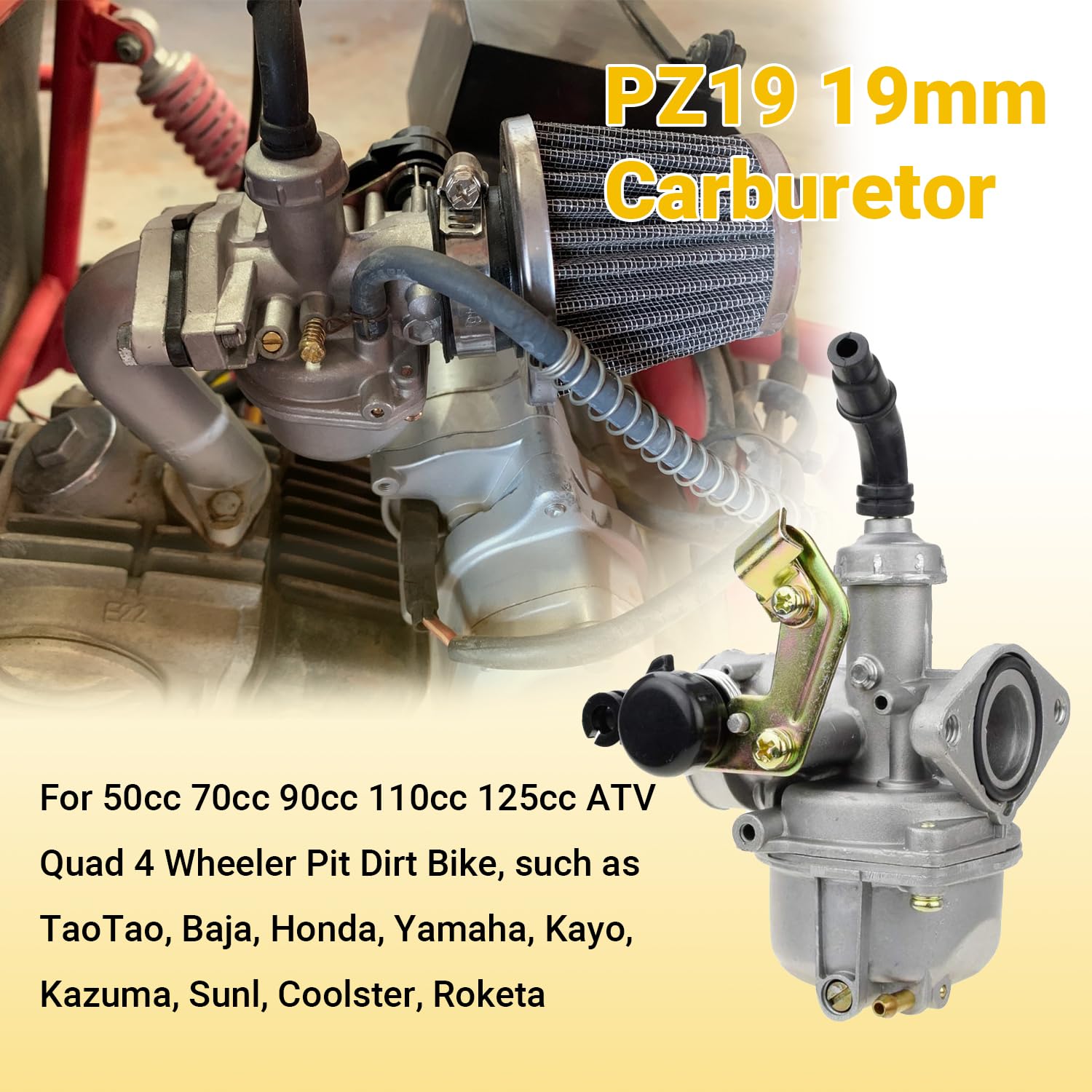 HIAORS PZ19 side profile highlighting cable choke for easier cold starts