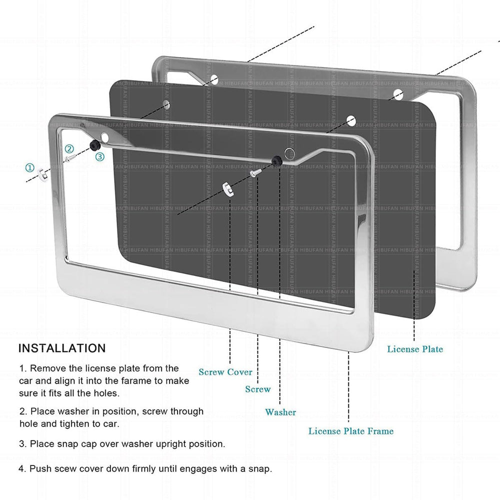 HIBUFAN rear-mounted frame on a sedan showing secure fit and rattle-free benefit