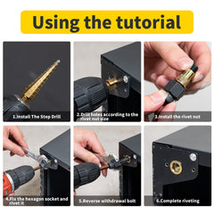HIFESON hex bolts and mandrels arranged to show included sizes and easy replacement