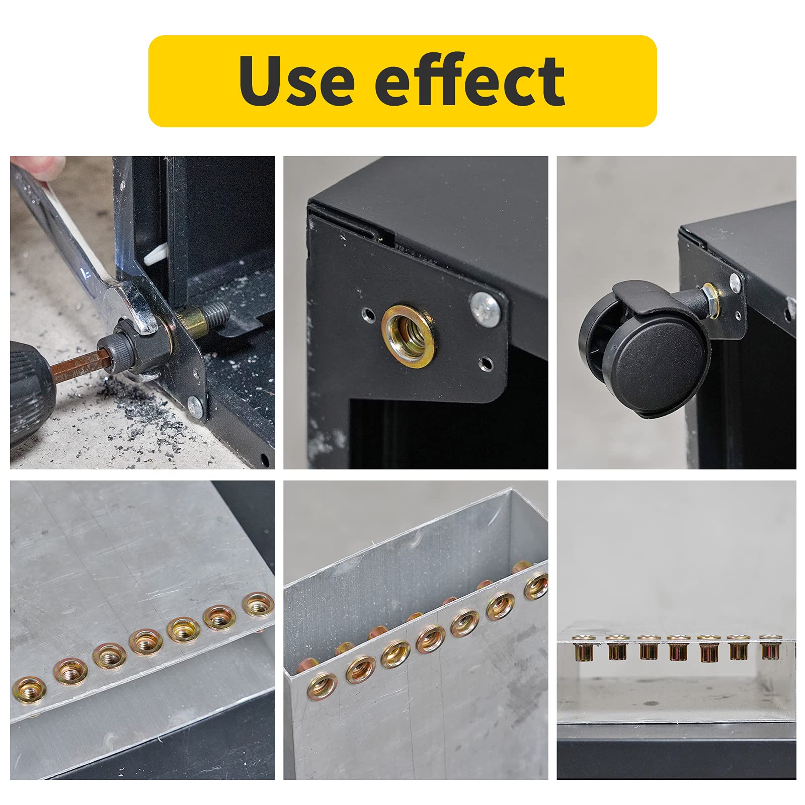 HIFESON tool in use on metal panel illustrating blind nut installation benefit