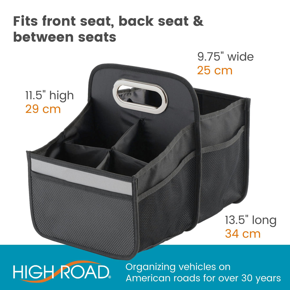 High Road organizer on backseat with kids using it to keep snacks handy