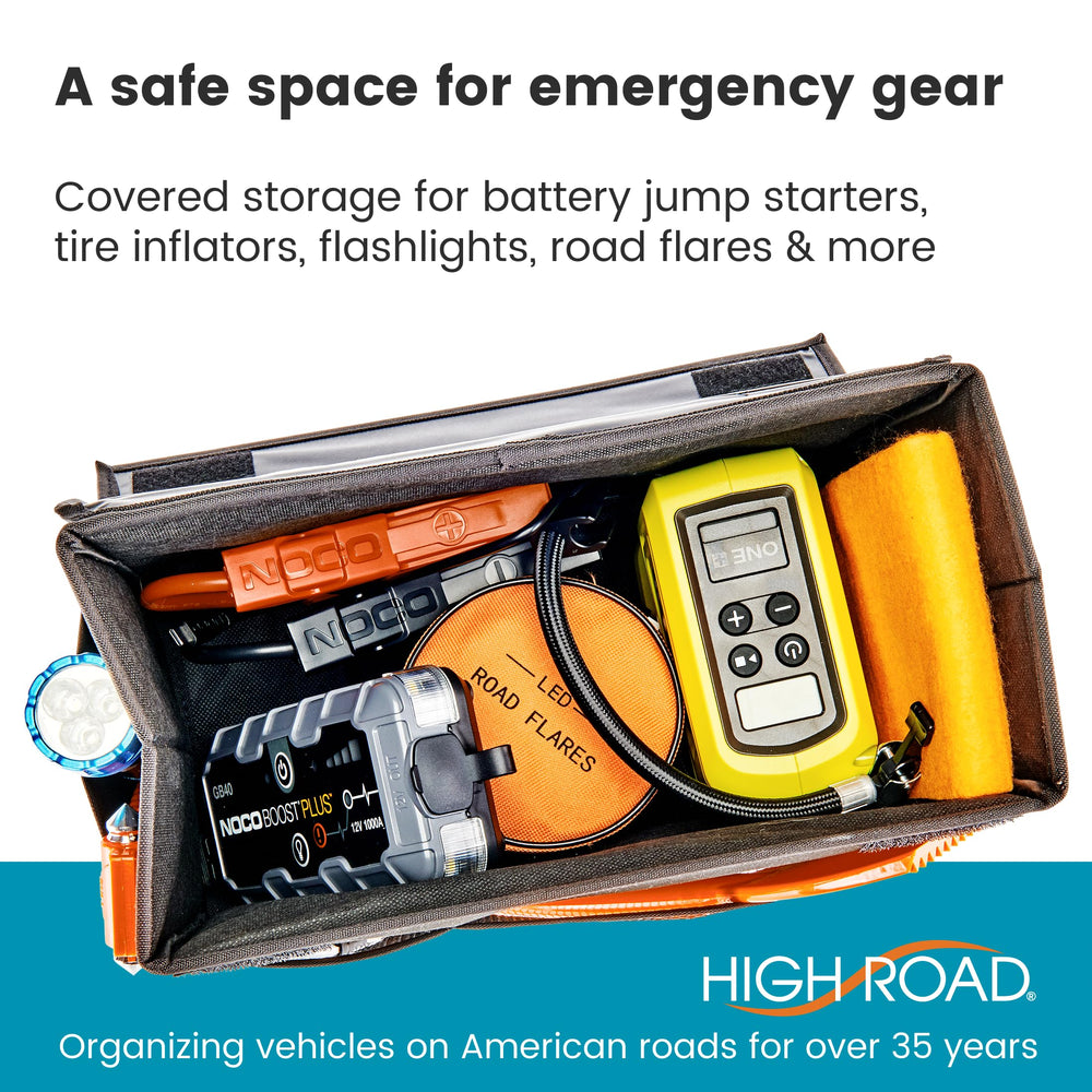High Road Carganizer external pockets close-up for quick access items