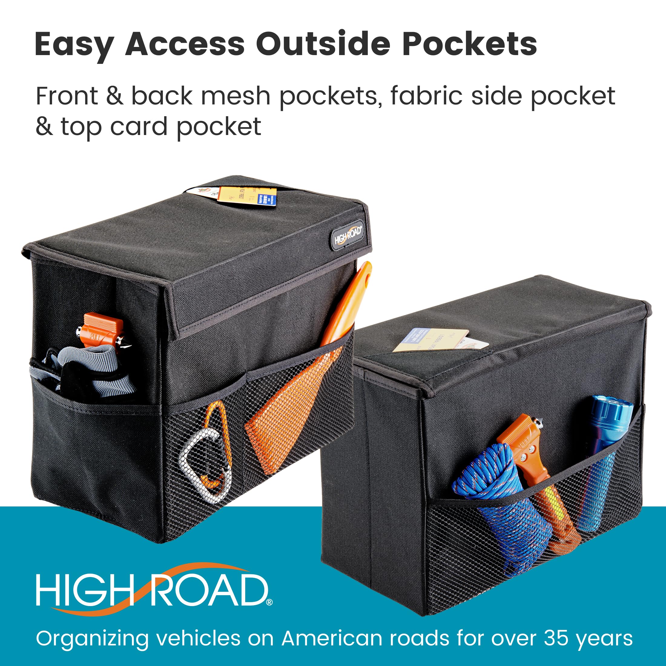 High Road Carganizer placed between backseat showing stable fit