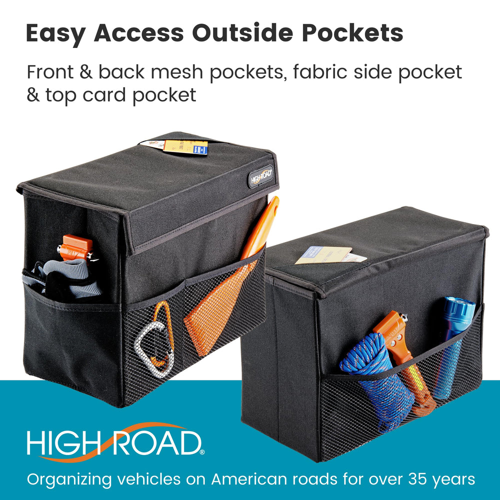 High Road Carganizer placed between backseat showing stable fit