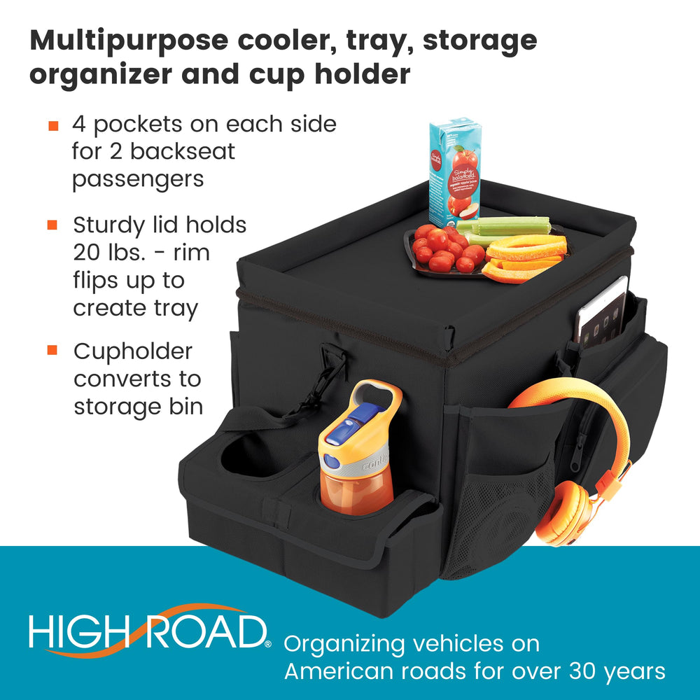 High Road lid used as desk tray showing sturdy work surface and laptop usability