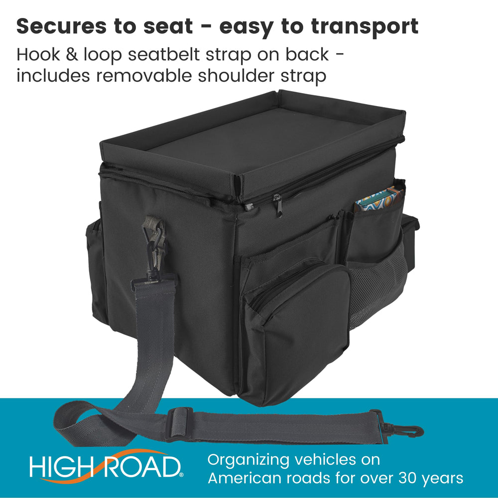 High Road lifestyle shot in car during roadtrip showing convenience for travelers