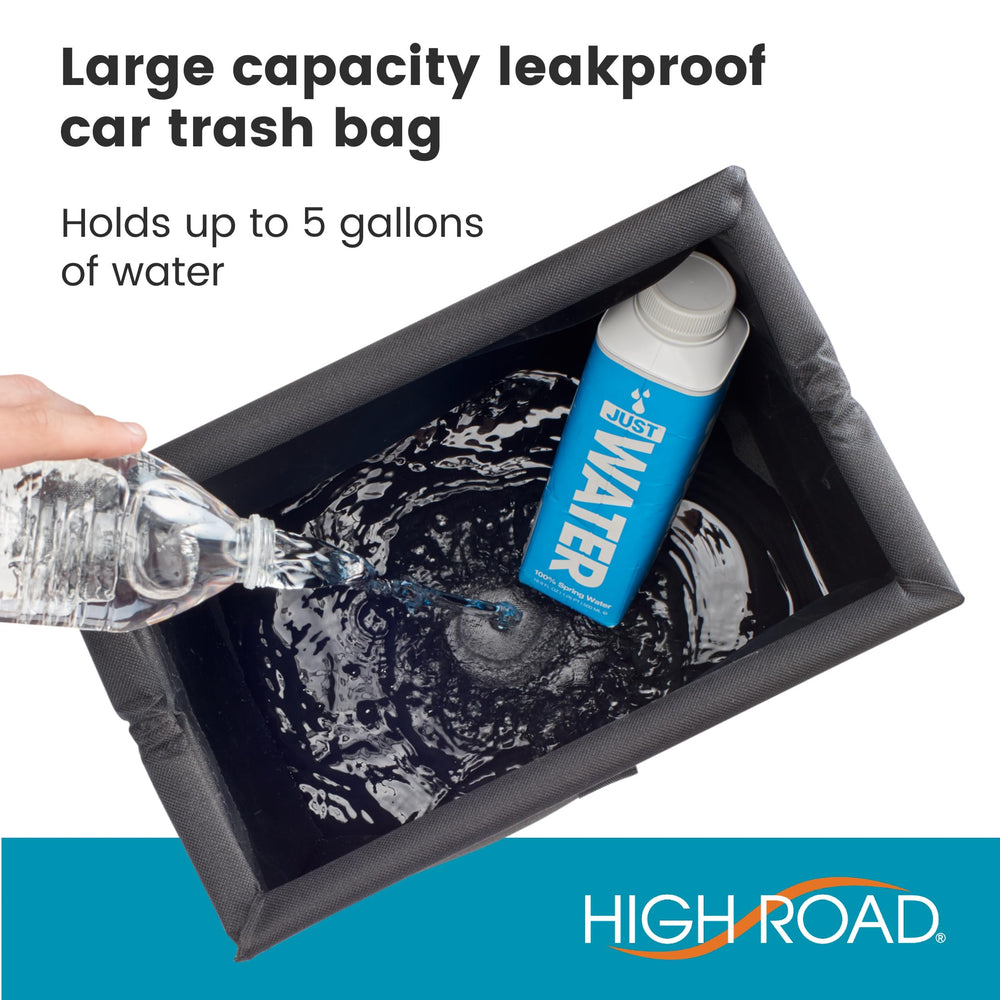 High Road TrashStash top lid detail with spring-frame closure for one-handed access benefit