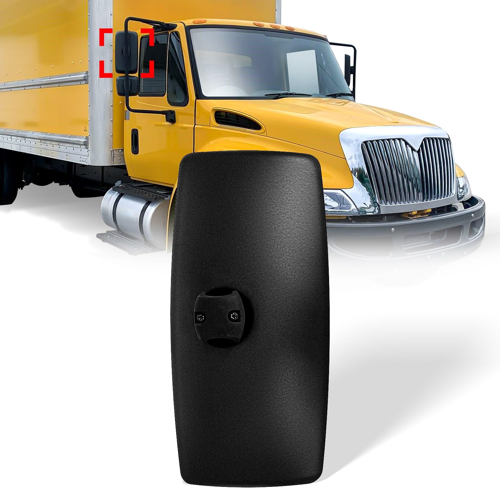 High Soar front view of mirror showing clear field of vision and improved safety