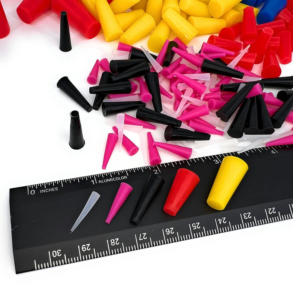 High Temp Masking Supply plugs used during powder coating demonstrating clean masking protection