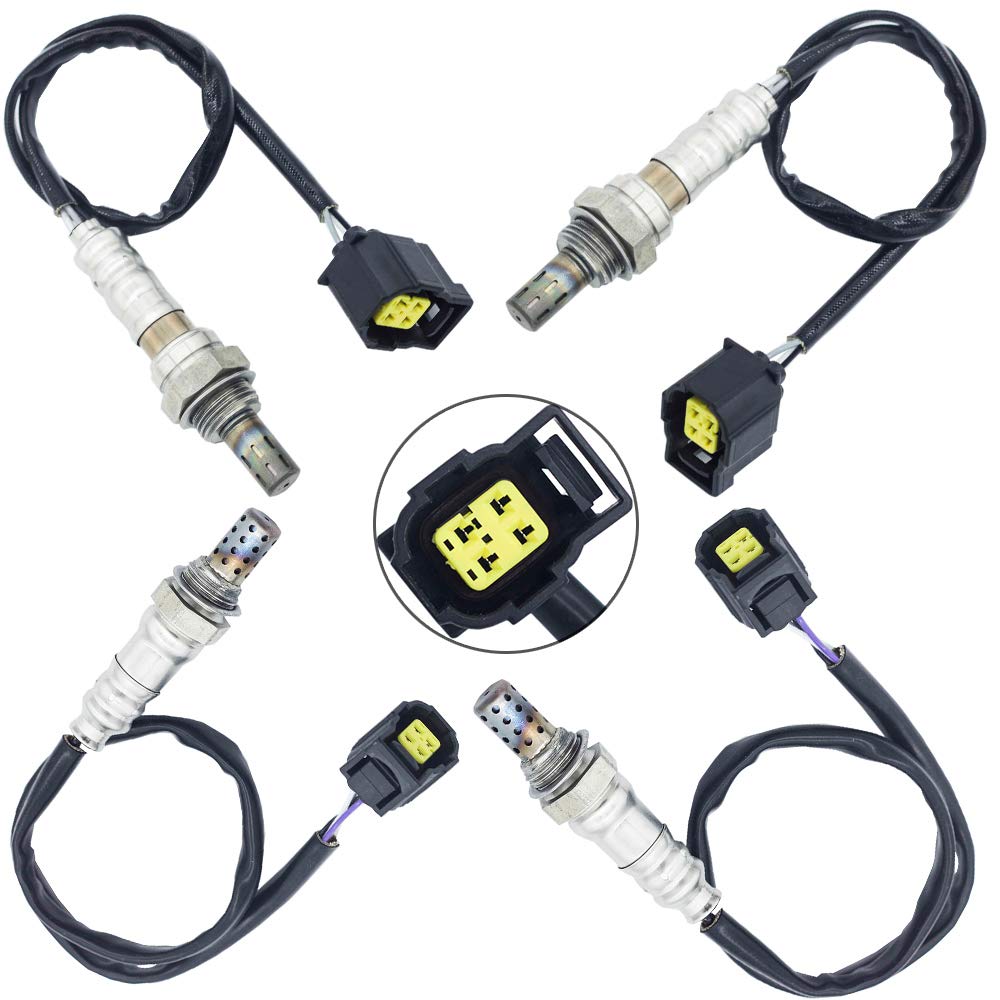 higherbro front view of four oxygen sensors showing full kit and clear connectors benefits quick replacement