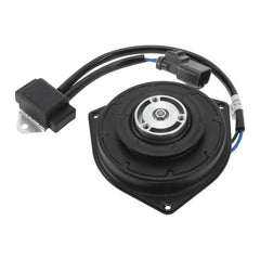Hihaha front view of condenser fan motor showing mounting points and direct-fit benefit
