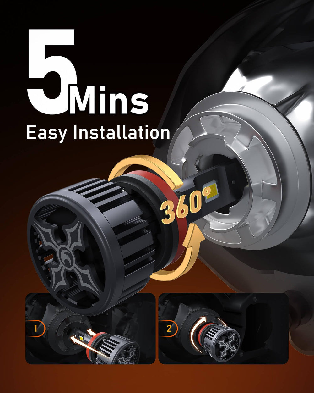 HIKARI WINGS side-by-side with hand showing compact size and easy installation