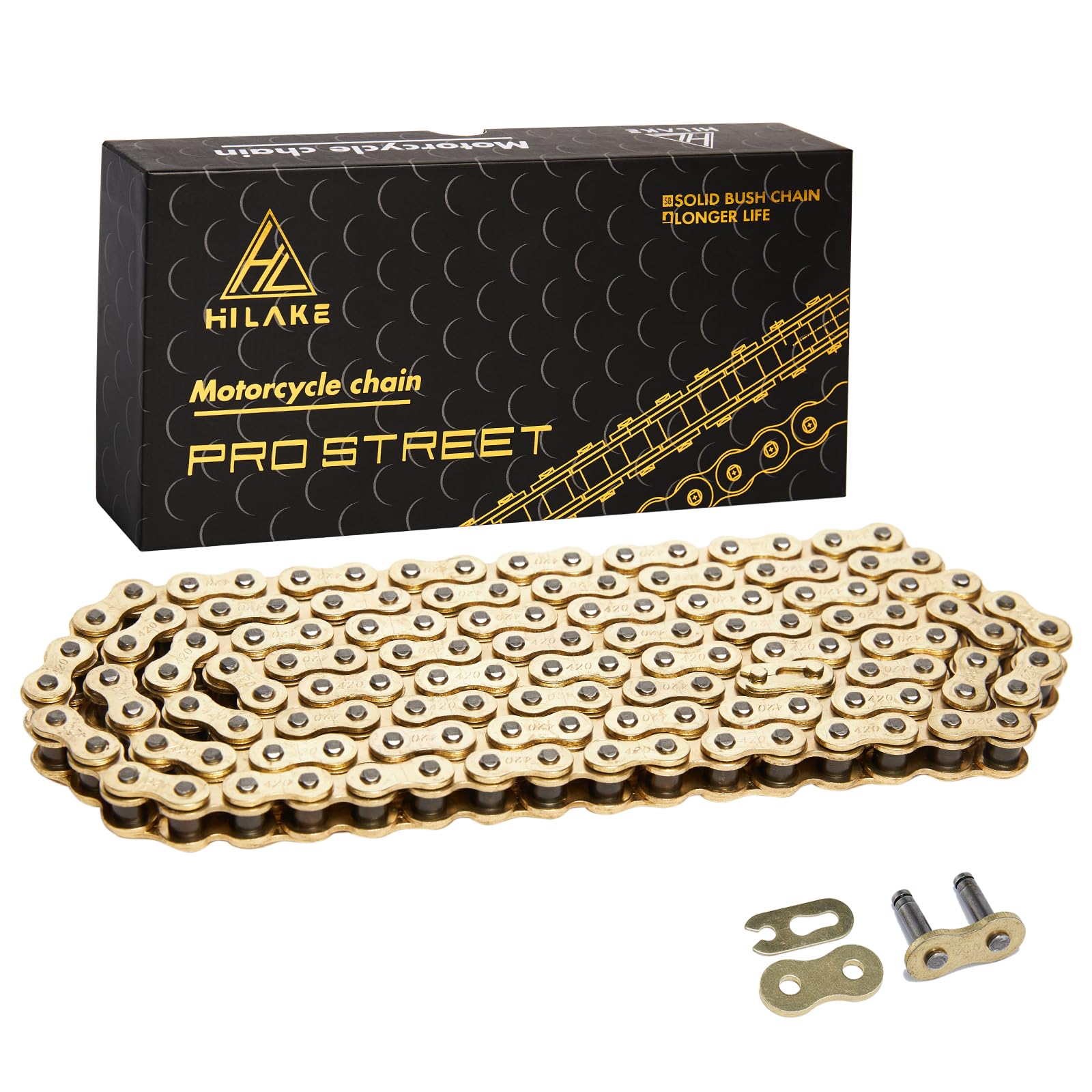 HILAKE 420H front view showing full chain and master link, durable replacement