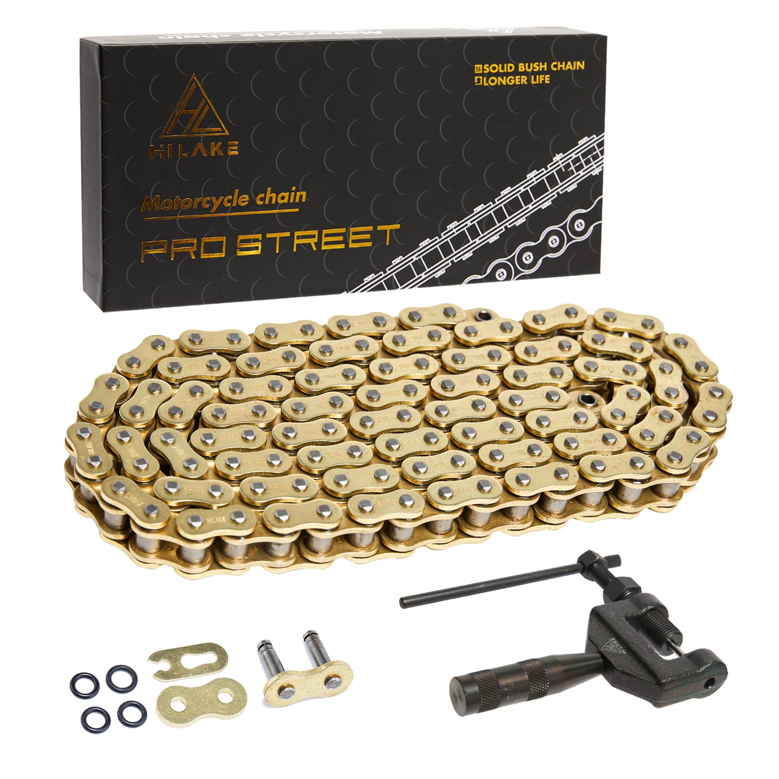 HILAKE gold 530 chain front packaging showing complete kit and durable finish