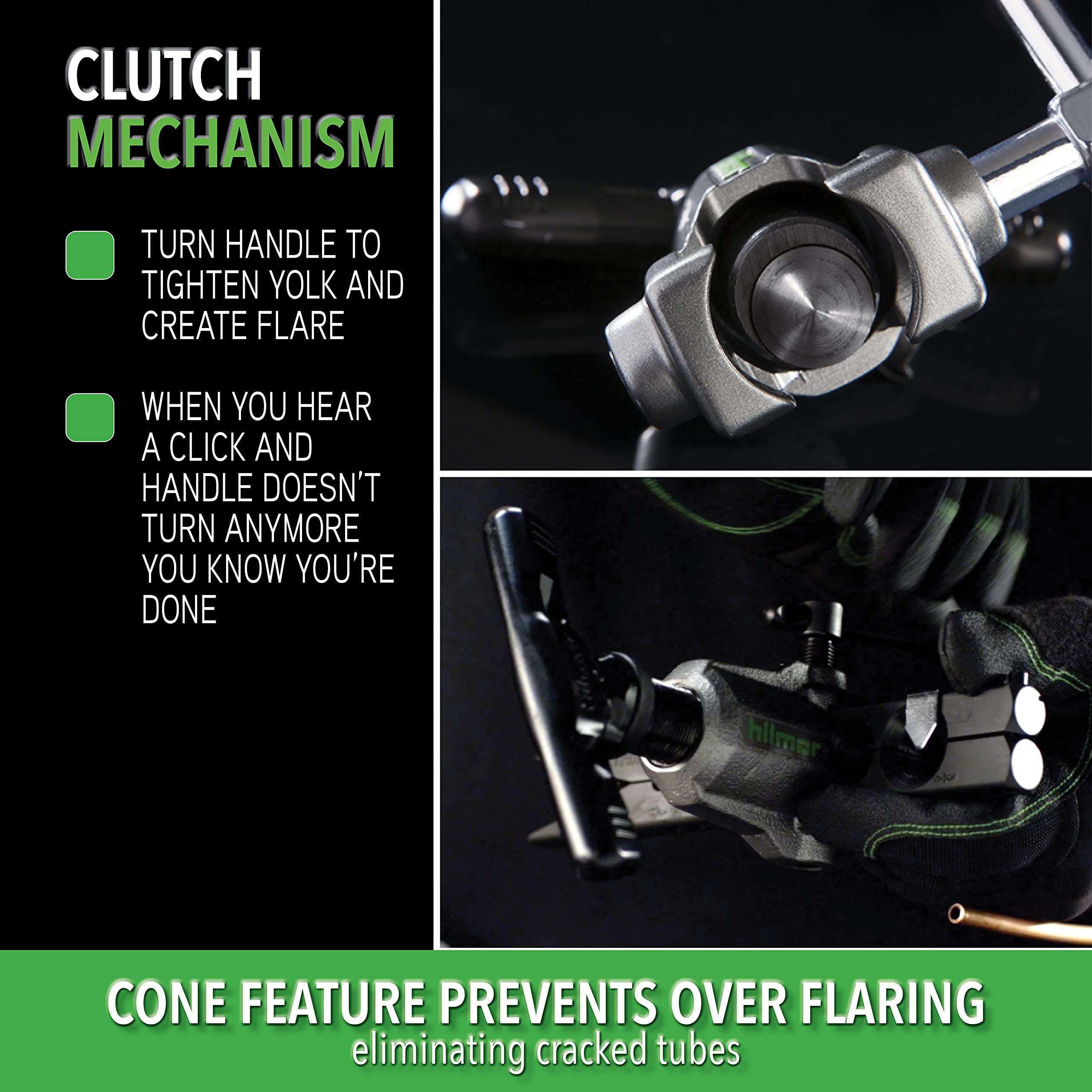 Hilmor spring-loaded block open for quick tube placement and faster workflow