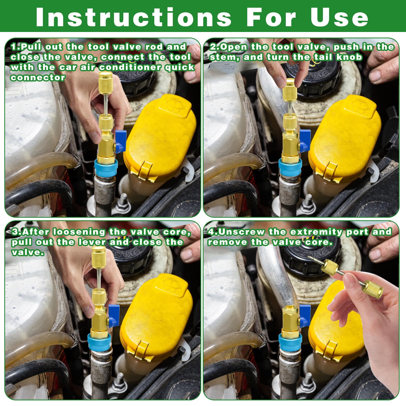 HINGTAI double-ended valve stem remover for quick extraction of hard-to-reach cores