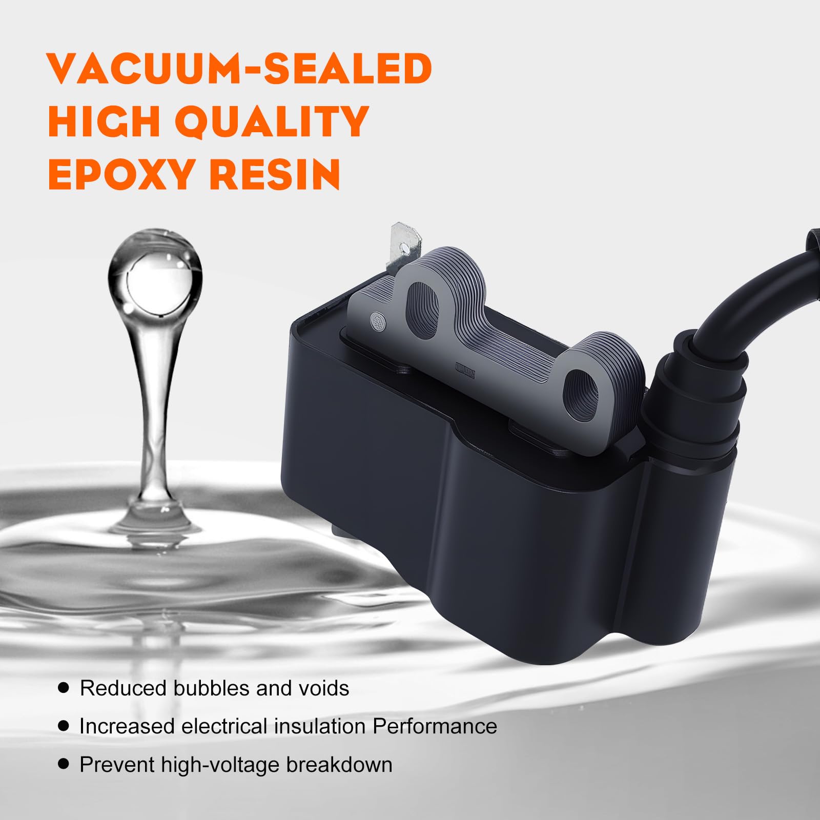 HIPA ignition coil installed in trimmer improving spark reliability during use