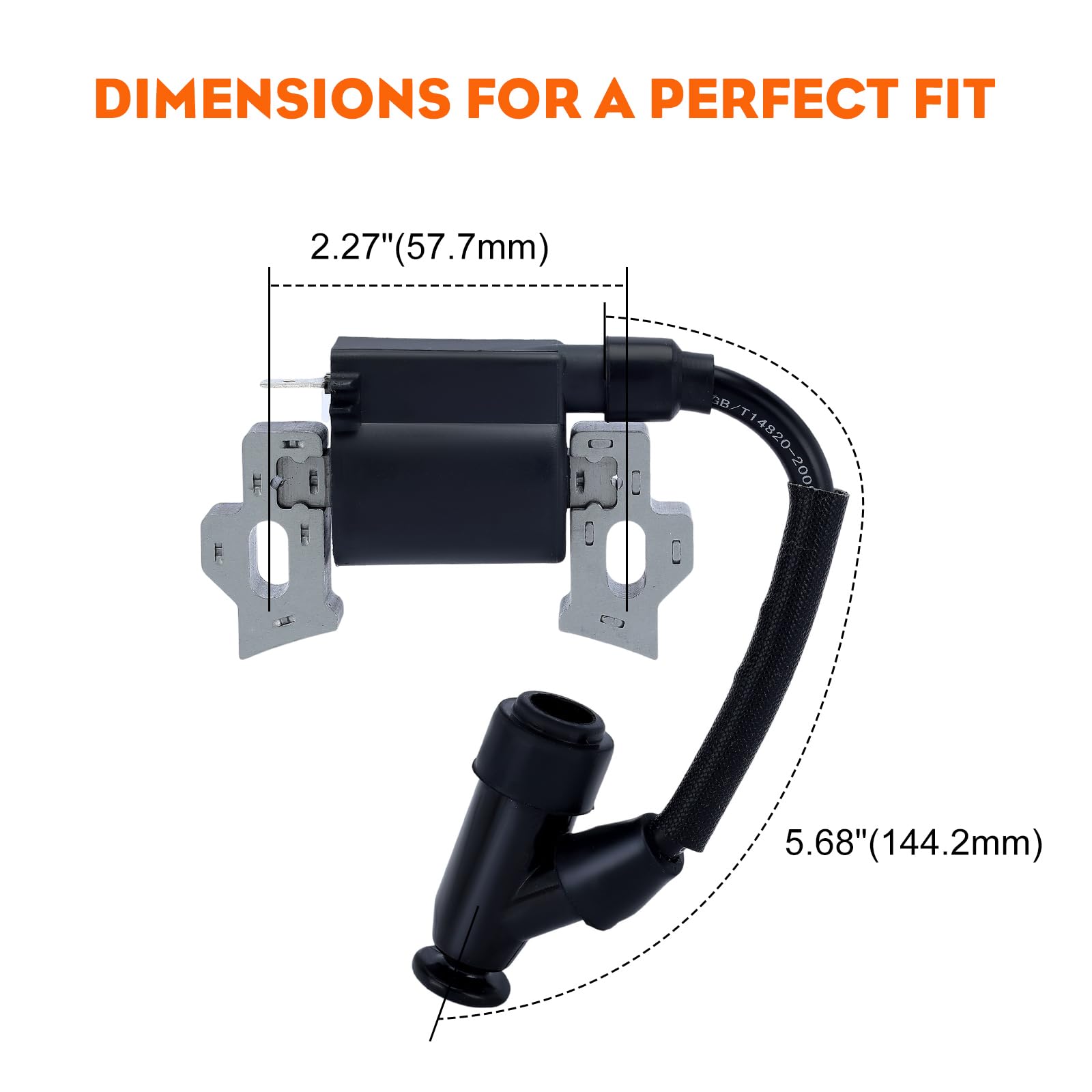 HIPA ignition coil scale comparison next to ruler to show compact dimensions