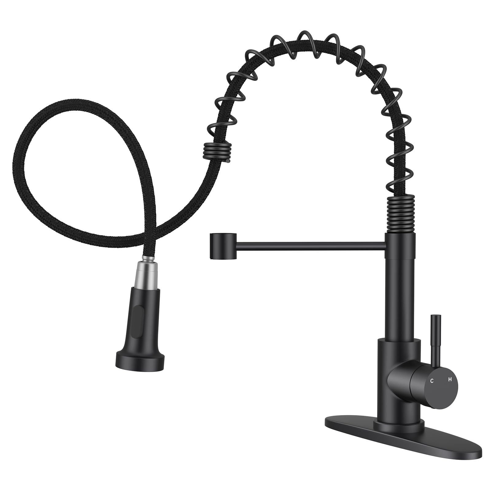 Hiqufet front view faucet showing high-arc and modern matte finish for stylish durability
