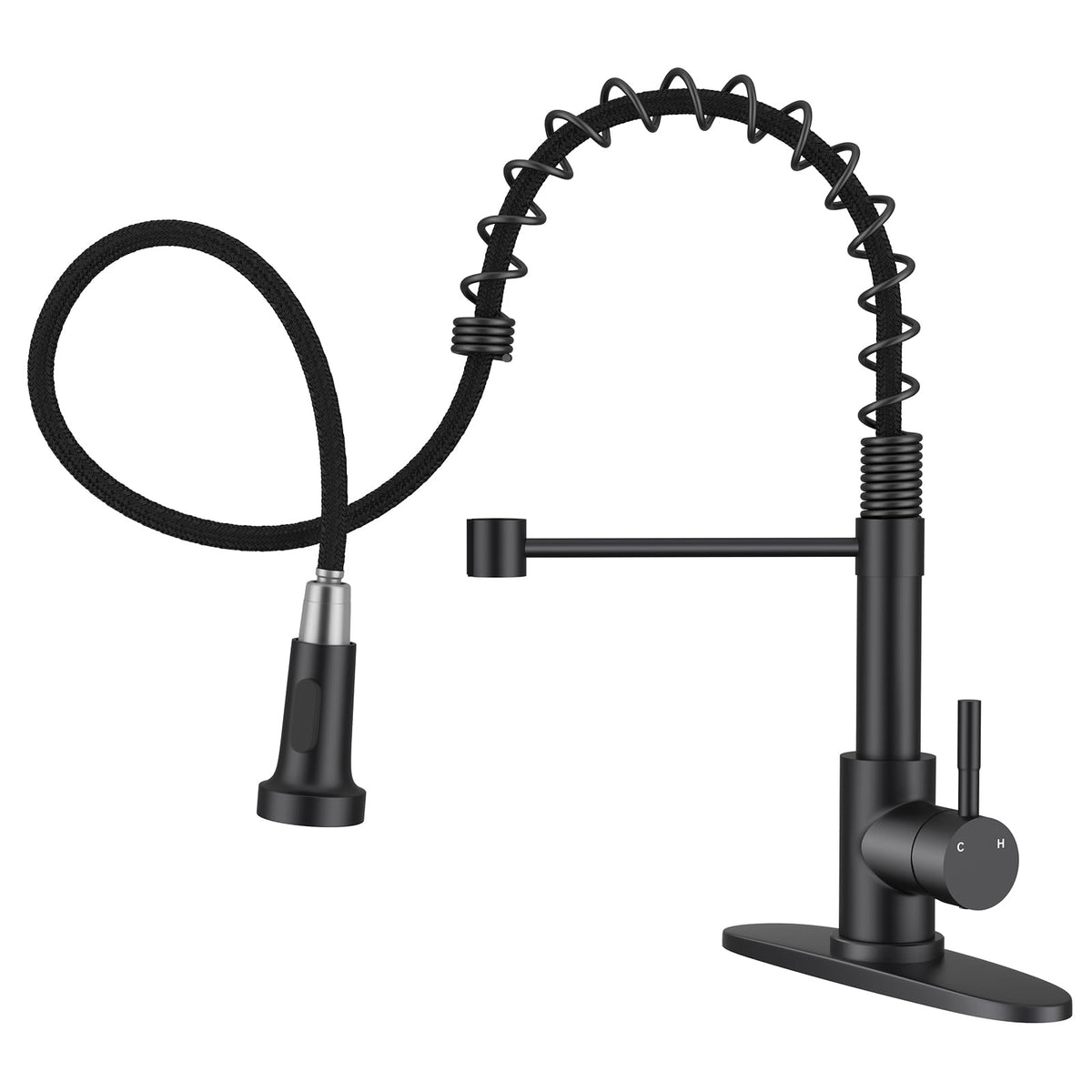 Hiqufet front view faucet showing high-arc and modern matte finish for stylish durability
