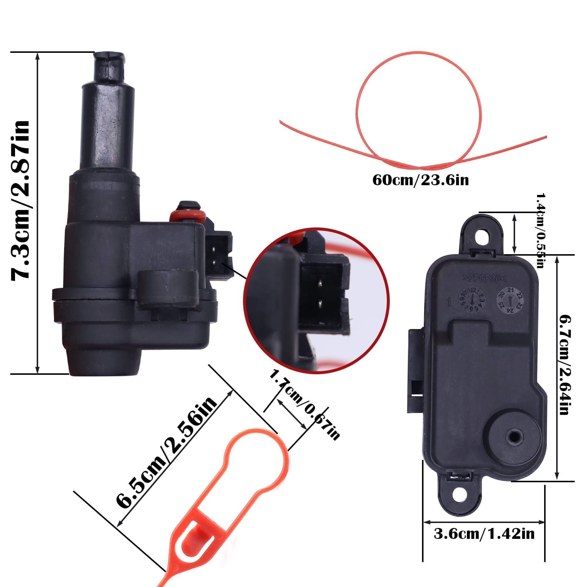 HiSport actuator connector detail showing plug and ease of installation benefit