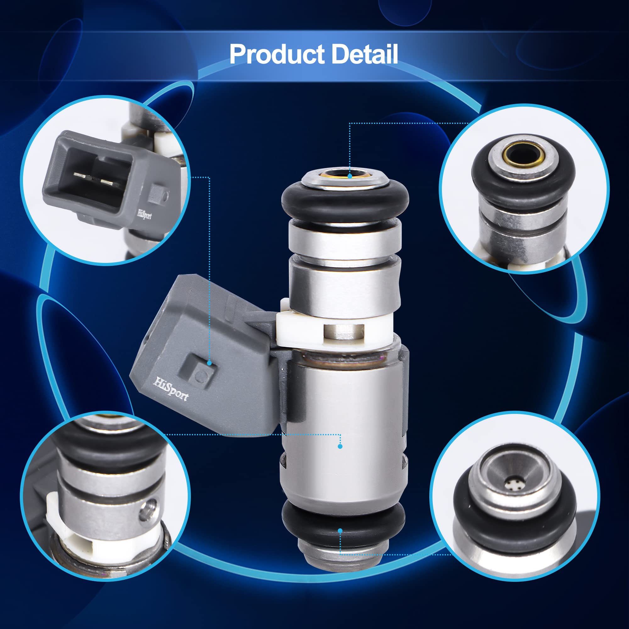 HiSport IWP162 nozzle close-up highlighting four-hole spray pattern for even atomization