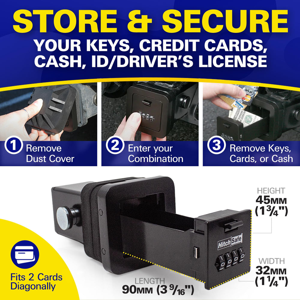 HitchSafe HS7000 closeup of four‑digit combination lock for quick access control