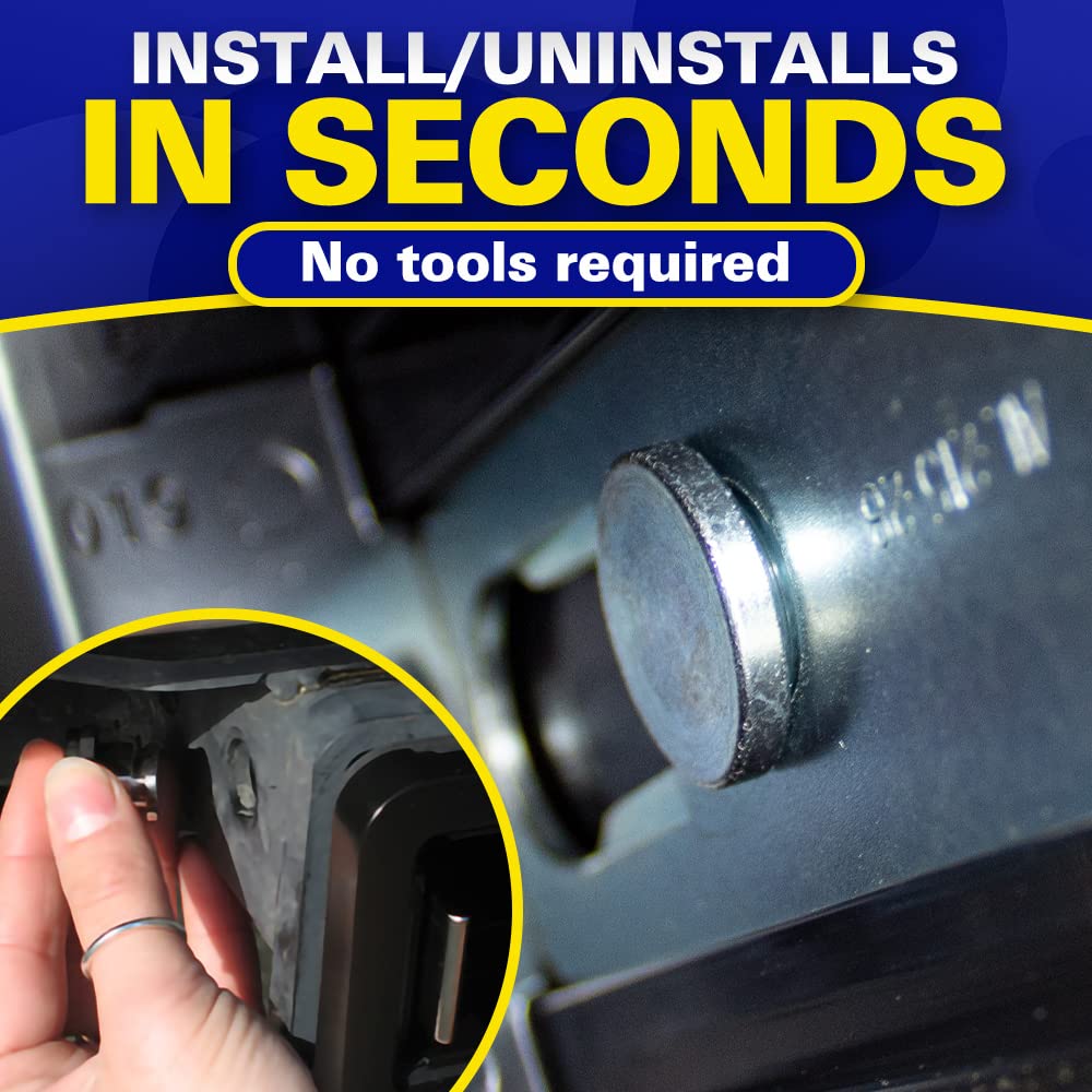 HitchSafe bolts beside ruler showing 1.00 inch extension for clearance