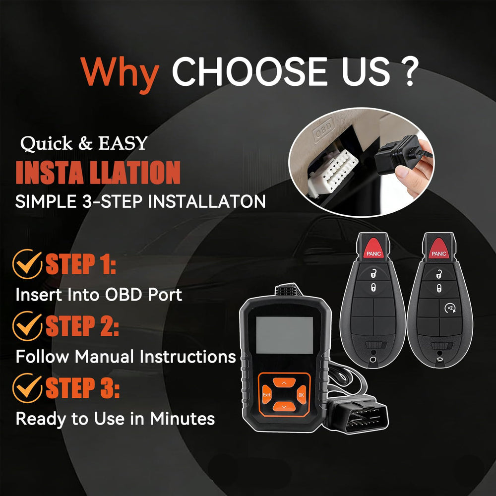 Hkxydems key fob back label open battery compartment benefit: easy battery access