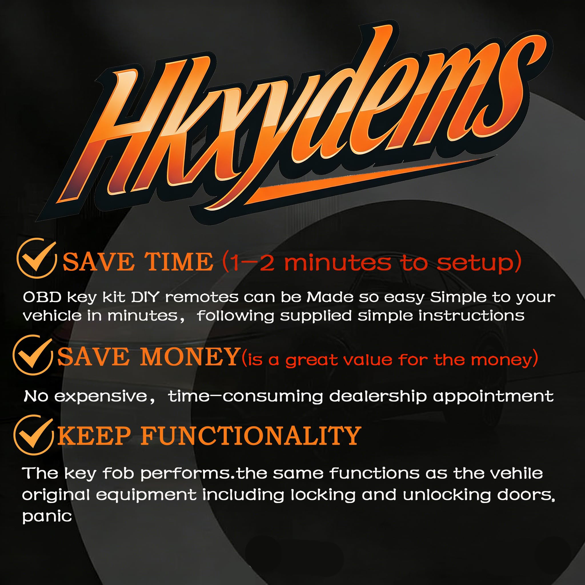 Hkxydems key fob held near a Dodge Ram truck benefit: restores remote convenience quickly