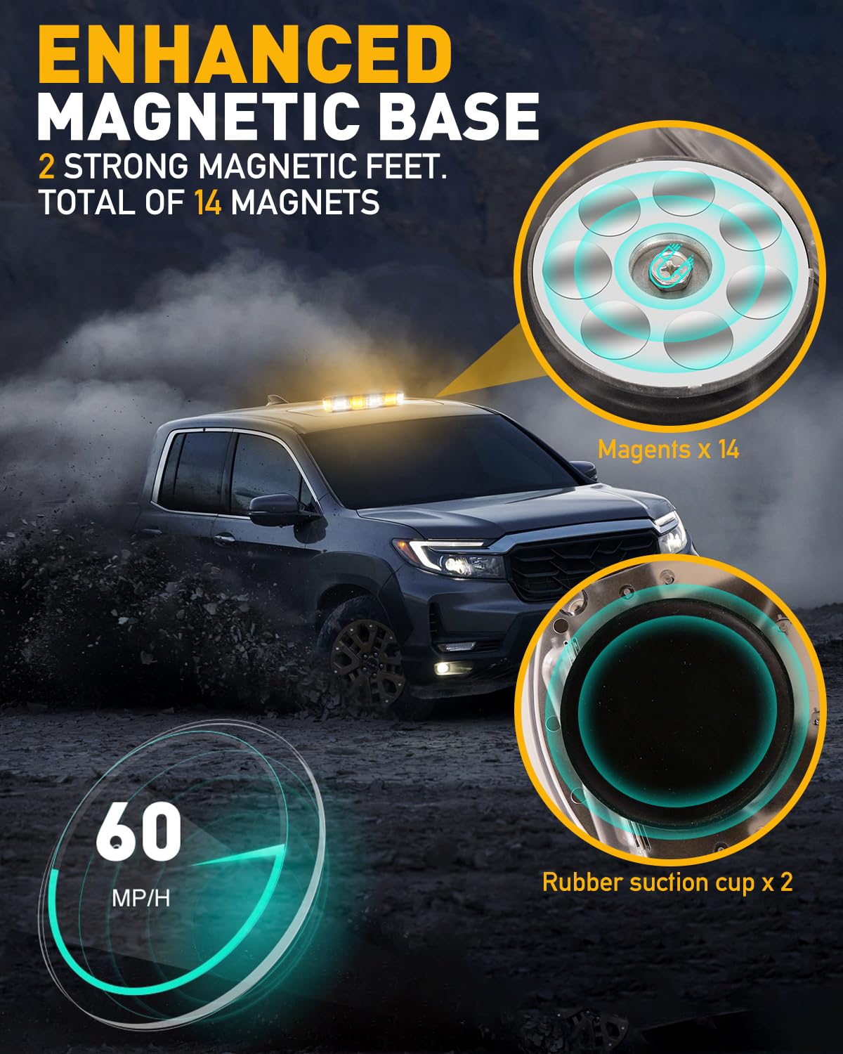 HLauto 700A mounted on truck roof demonstrating visible warning benefit