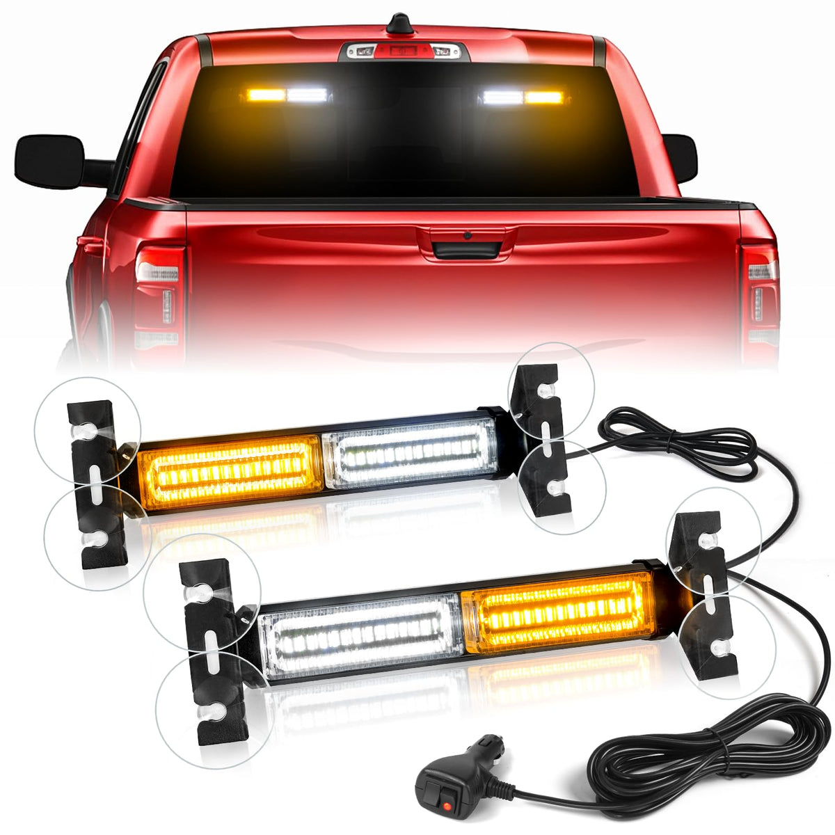 HLauto front view of light bar showing bright LED array and compact design for visibility