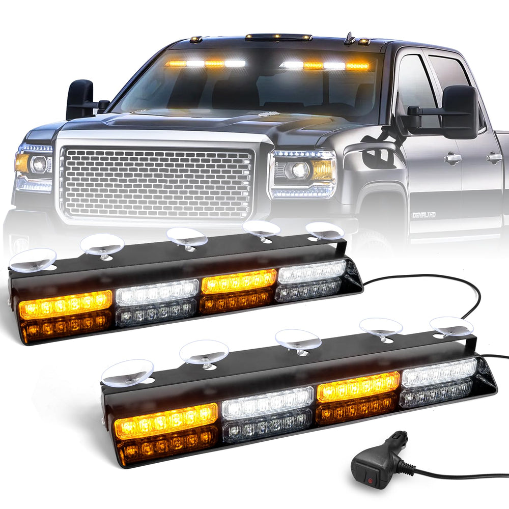 HLauto visor light bar front view showing compact bright LEDs for improved visibility