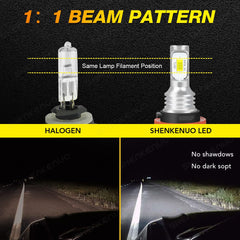 HMCYCI bulb installed in a Honda Rancher headlight demonstrating direct-fit plug-and-play benefit
