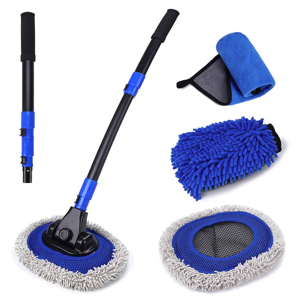 Hmdswa front view of blue brush showing complete kit and benefits