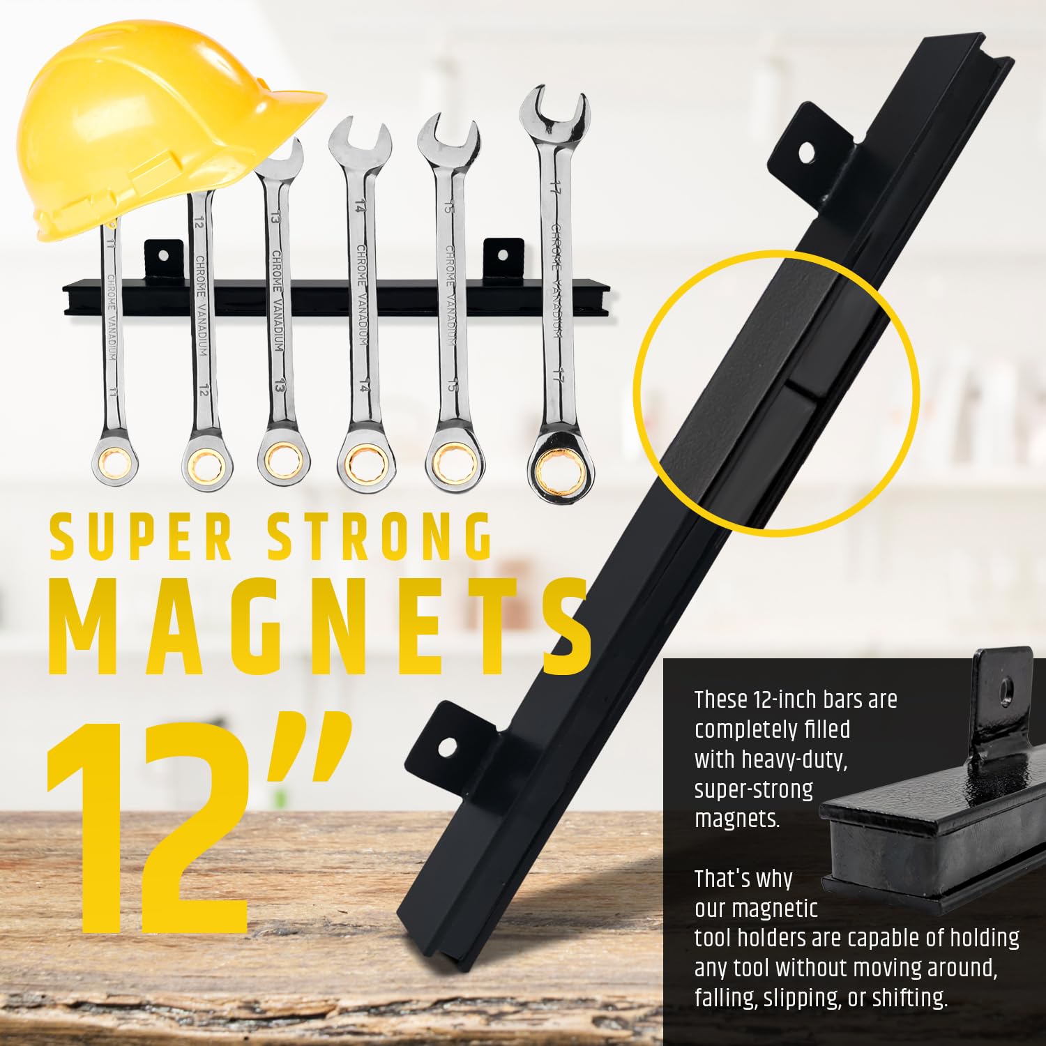 HMmagnets mounted with varied tools illustrating quick access and visibility benefit