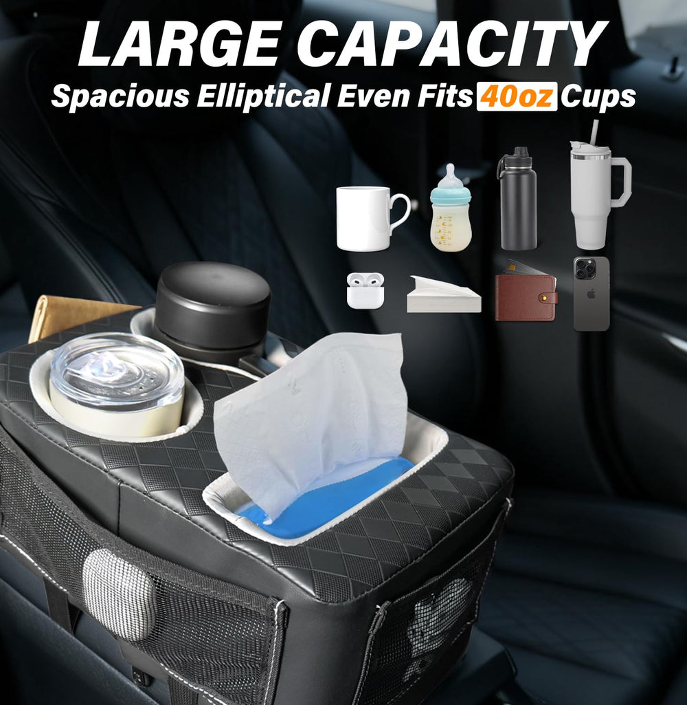 HmmtyRack deep cup holder detail showing 4-inch support to prevent spills