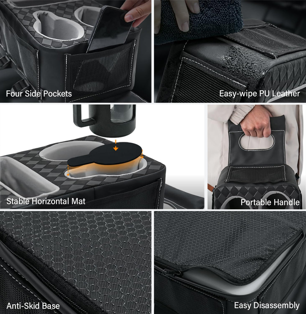 HmmtyRack mesh pockets and tissue slot organizing phone, keys, and tissues