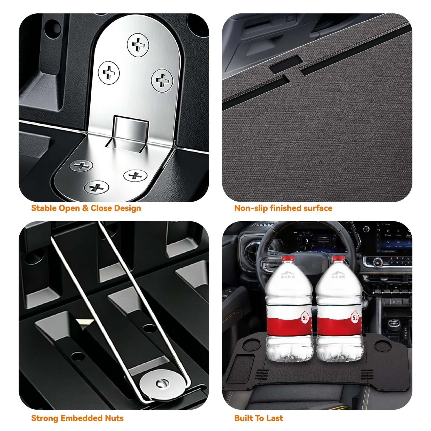 HOACHAN meal tray with plates illustrating waterproof easy-to-clean surface