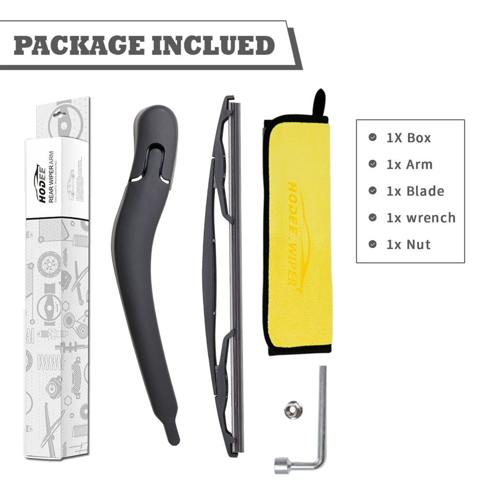 HODEE rear wiper next to ruler showing correct length and accurate fitment