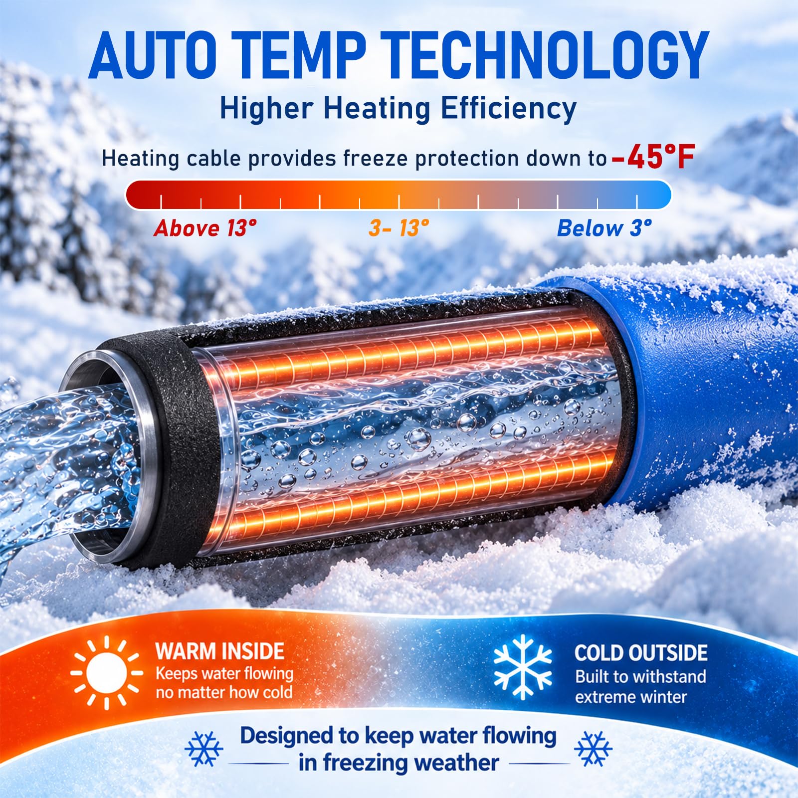 HOHOMETIC heating element detail demonstrating even anti-freeze coverage
