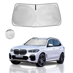 HOHUIGO front view of shade showing exact BMW X3 fit and full coverage benefit