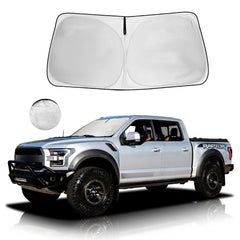HOHUIGO front view of sunshade in packaging showing fit benefit